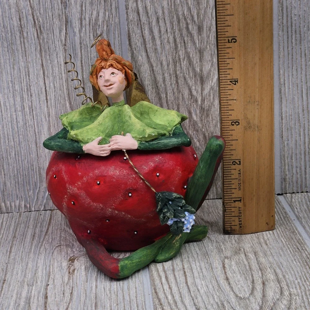Patience Brewster Dept 56 Tutti Fruitti Strawberry Fairy Trinket Box Figurine